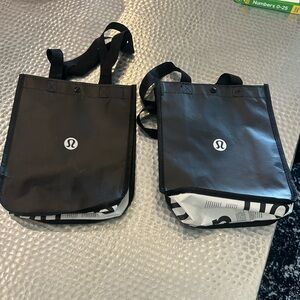Lululemon Black Small Shopping Tote Bag- SET OF 2